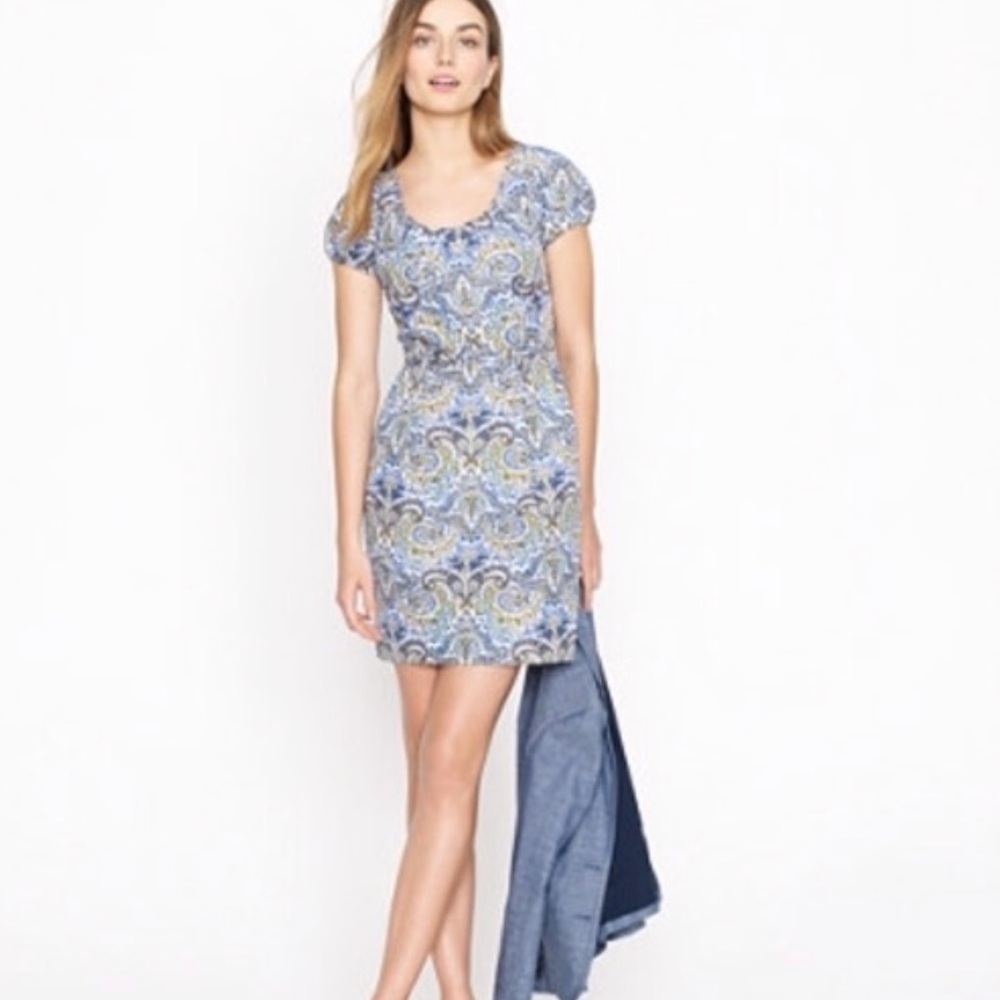 Vintage J Crew peacock Paisley Dress